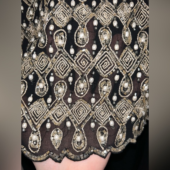 Jkara vintage black beaded evening gown size 10 - Picture 7 of 7